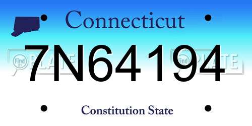 7N64194 Connecticut License Plate