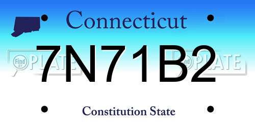 7N71B2 Connecticut License Plate