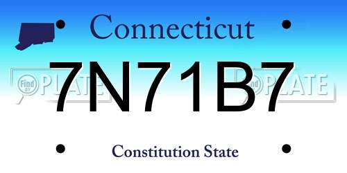 7N71B7 Connecticut License Plate