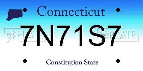 7N71S7 Connecticut License Plate