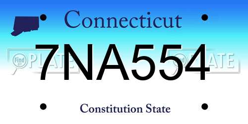 7NA554 Connecticut License Plate