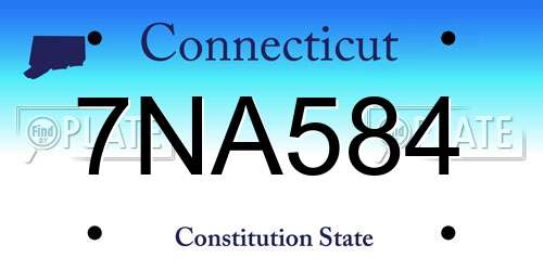 7NA584 Connecticut License Plate