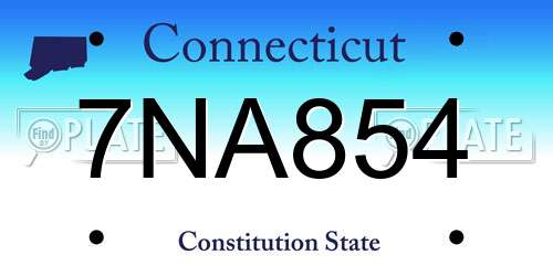 7NA854 Connecticut License Plate