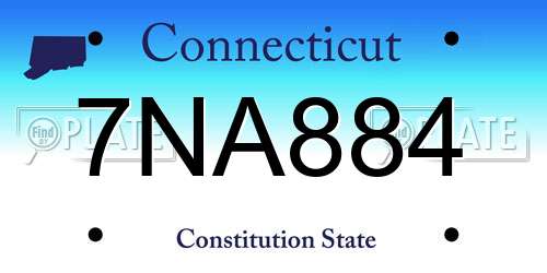 7NA884 Connecticut License Plate