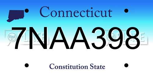 7NAA398 Connecticut License Plate