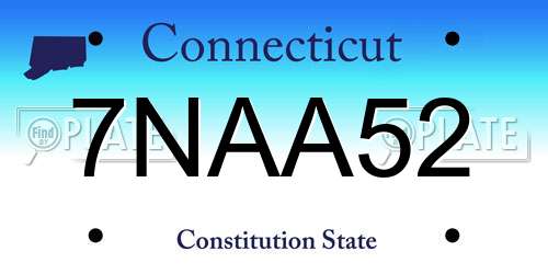 7NAA52 Connecticut License Plate