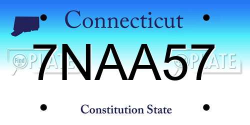 7NAA57 Connecticut License Plate