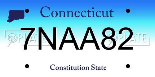7NAA82 Connecticut License Plate