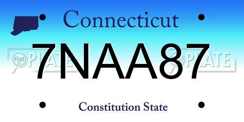 7NAA87 Connecticut License Plate