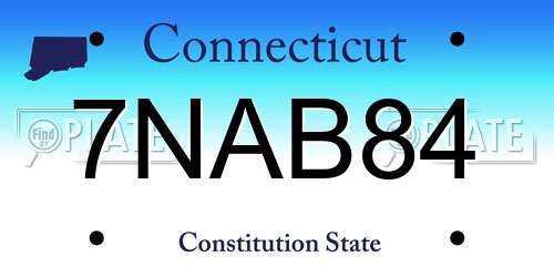 7NAB84 Connecticut License Plate