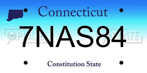 7NAS84 Connecticut License Plate