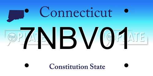 7NBV01 Connecticut License Plate