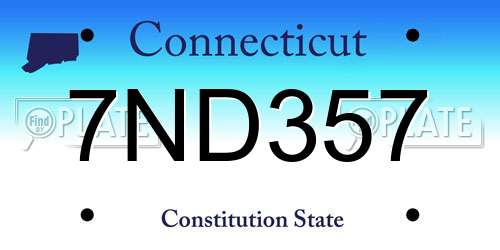 7ND357 Connecticut License Plate