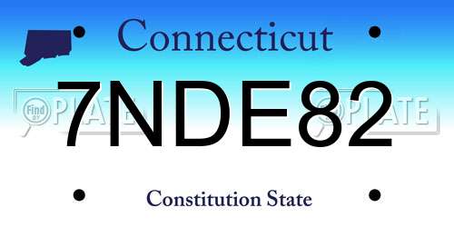7NDE82 Connecticut License Plate