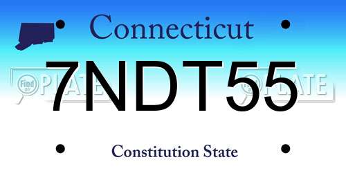 7NDT55 Connecticut License Plate