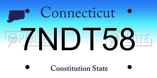 7NDT58 Connecticut License Plate