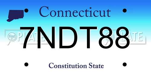 7NDT88 Connecticut License Plate