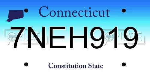7NEH919 Connecticut License Plate
