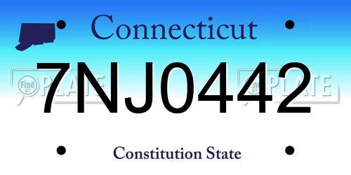 7NJ0442 Connecticut License Plate