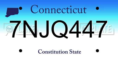 7NJQ447 Connecticut License Plate