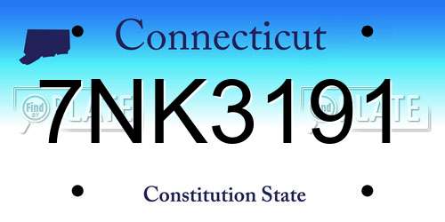 7NK3191 Connecticut License Plate
