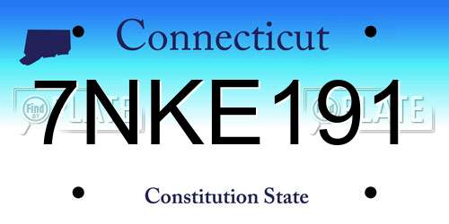 7NKE191 Connecticut License Plate