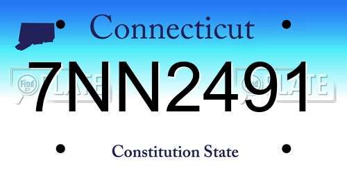 7NN2491 Connecticut License Plate