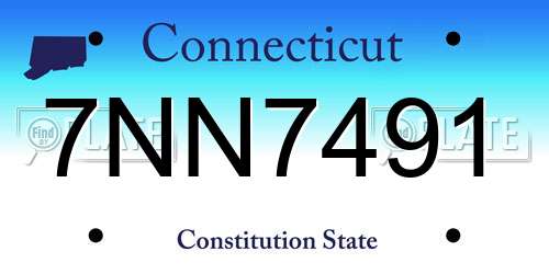 7NN7491 Connecticut License Plate