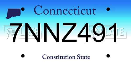 7NNZ491 Connecticut License Plate