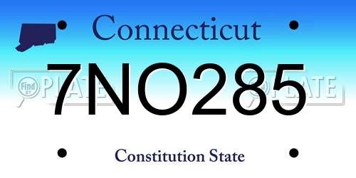 7NO285 Connecticut License Plate