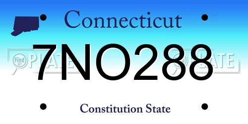 7NO288 Connecticut License Plate