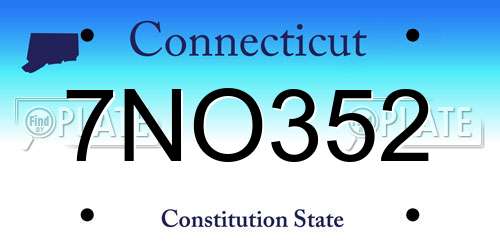 7NO352 Connecticut License Plate