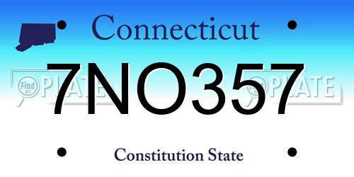 7NO357 Connecticut License Plate
