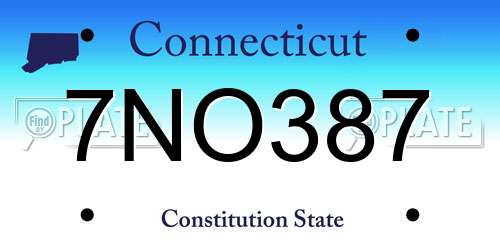7NO387 Connecticut License Plate