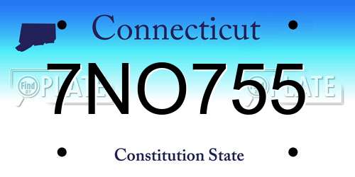 7NO755 Connecticut License Plate