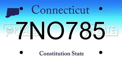 7NO785 Connecticut License Plate