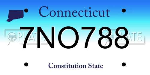 7NO788 Connecticut License Plate