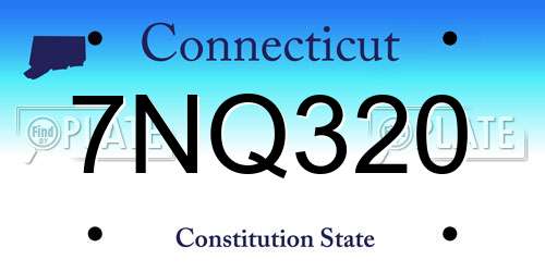 7NQ320 Connecticut License Plate
