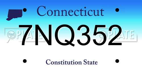 7NQ352 Connecticut License Plate