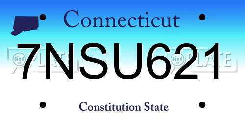 7NSU621 Connecticut License Plate
