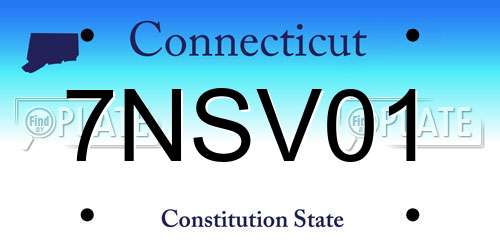 7NSV01 Connecticut License Plate
