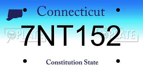 7NT152 Connecticut License Plate