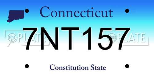 7NT157 Connecticut License Plate