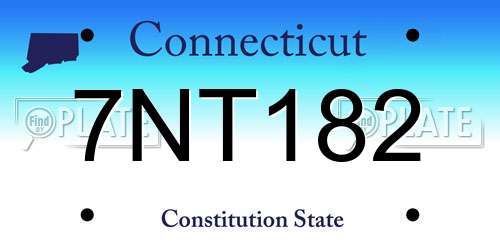 7NT182 Connecticut License Plate