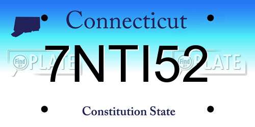 7NTI52 Connecticut License Plate