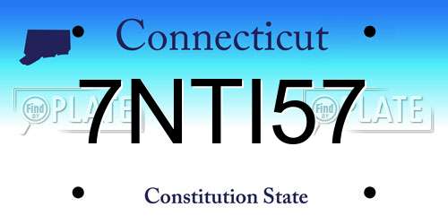 7NTI57 Connecticut License Plate