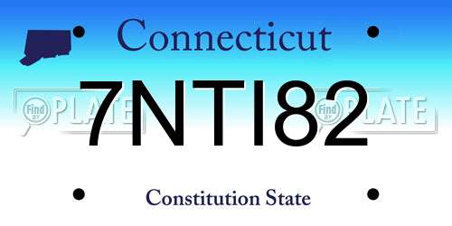 7NTI82 Connecticut License Plate