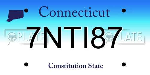 7NTI87 Connecticut License Plate