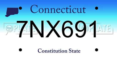 7NX691 Connecticut License Plate