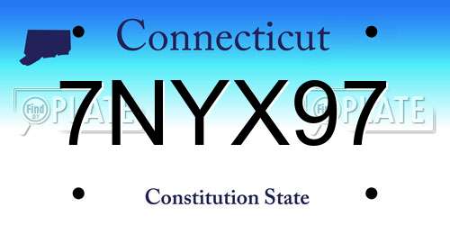 7NYX97 Connecticut License Plate